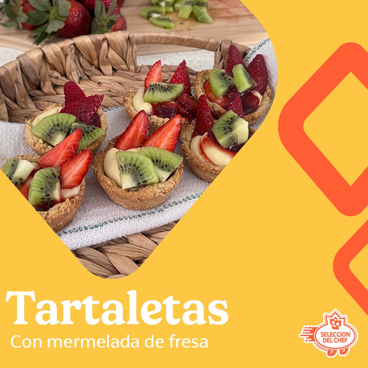 Tartaletas con mermelada de fresa