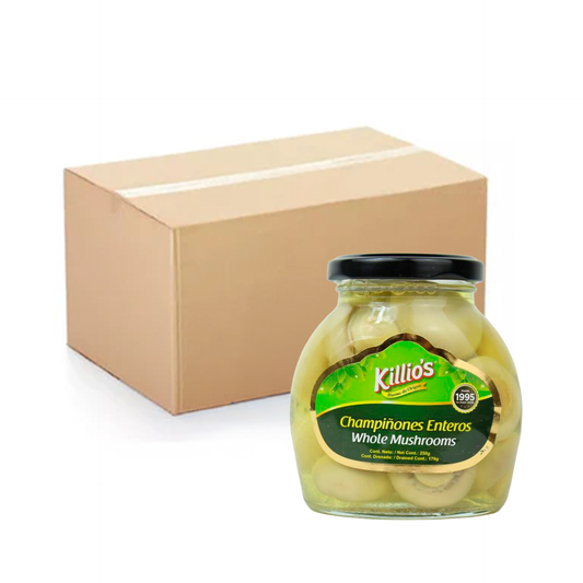 Caja Frasco de Champiñones Enteros - 12x250gr - Killios