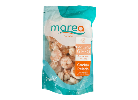 Camaron cocido y pelado 61/70 - Marea - 12oz/bolsa