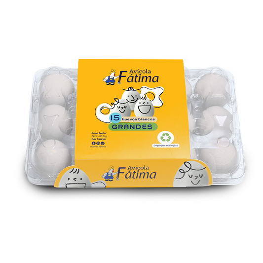 Bandeja de Huevo Blanco Grande - Huevos Fatima - 15Un