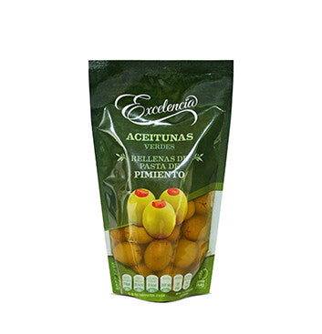 Aceitunas rellenas de pasta de pimiento - Excelencia - 180g