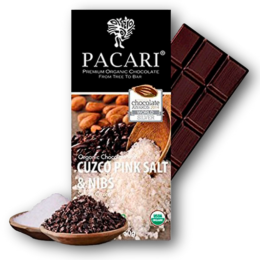 Chocolate Pacari Organico – 60 Cacao con Sal y Nibs - 500g