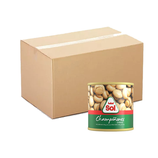 Caja Lata Champinones Enteros - 24x6.7oz - SOL