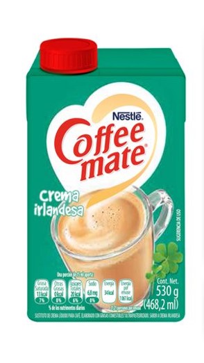 Coffee Mate Crema Irlandesa - Liquido - 530g