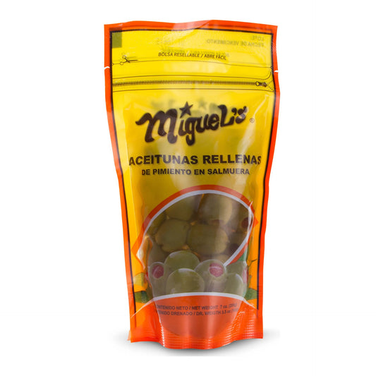 Doypack Aceitunas rellenas de Pasta de Pimiento - Miguels -  200g