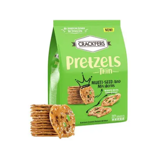 Crackfers Mini Twist Pretzel Bag - Herbs - 200gr