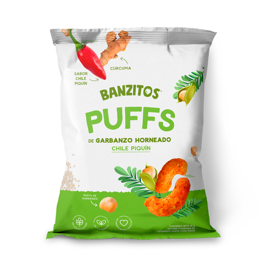 Banzitos Puffs sabor Chile Piquin - Yummus Foods - 35g