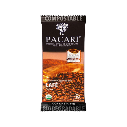 Mini Chocolate Pacari Orgánico – 60 Cacao con Café - 10g