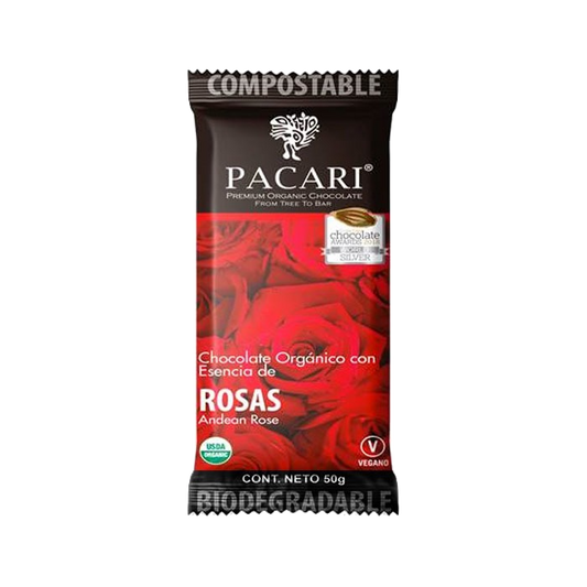 Mini Chocolate Pacari Organico – 60 Cacao Esencia de Rosas - 10g