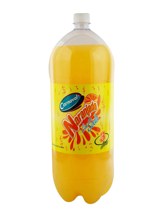 Botella Naranjada con Soda Carnaval - Salvavidas - 3 litros