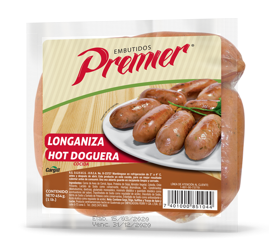 Longaniza Hot Doguera - Premier - 454g
