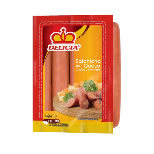 Salchicha con Queso 7Un - Delicia - 454g