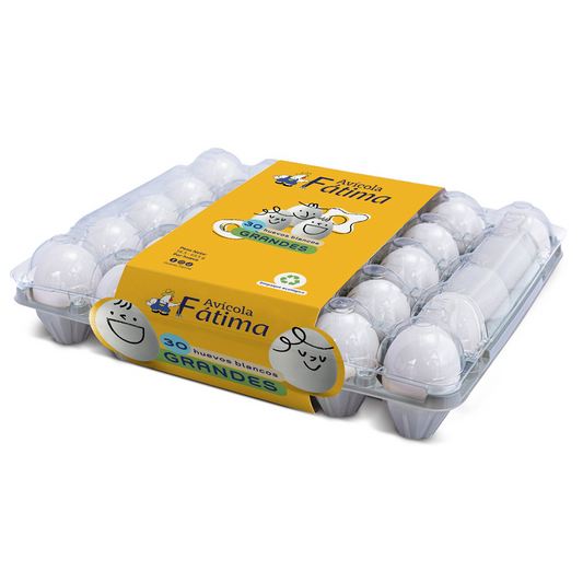 Bandeja de Huevo Blanco Grande - Huevos Fatima - 30Un