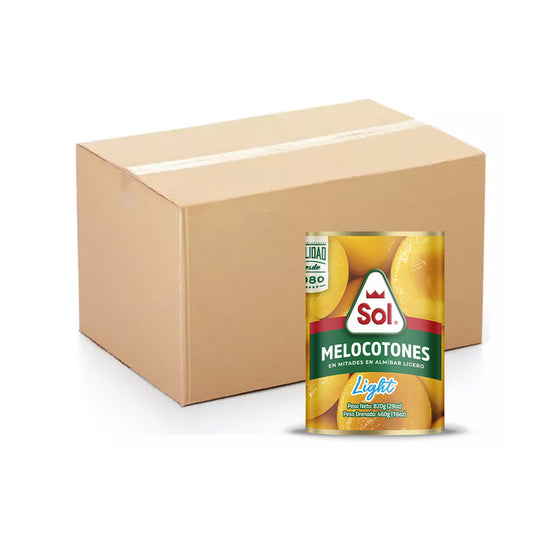 Caja Lata Melocoton en mitades en Almibar - 12x29oz - SOL