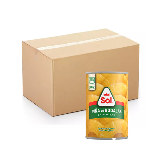 Caja Lata Pina en Rodajas - 24x15oz - SOL