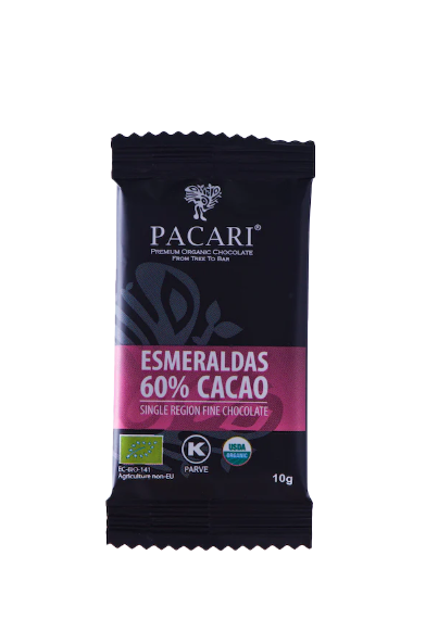 Mini Chocolate Pacari Organico - 60 Cacao Esmeraldas - 10g