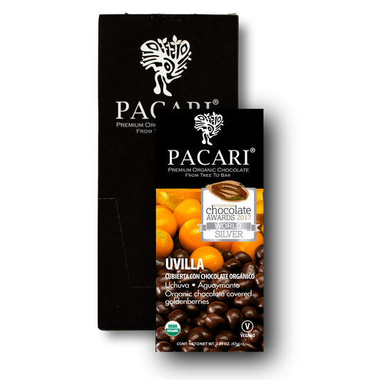 Display Chocolate Pacari Organico - Uvillas Cubiertas de Chocolate - 10x500g