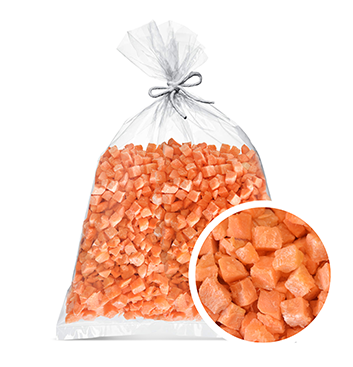 Zanahoria en cuadritos de 1x1cm bolsa 5 libras (bajo pedido)